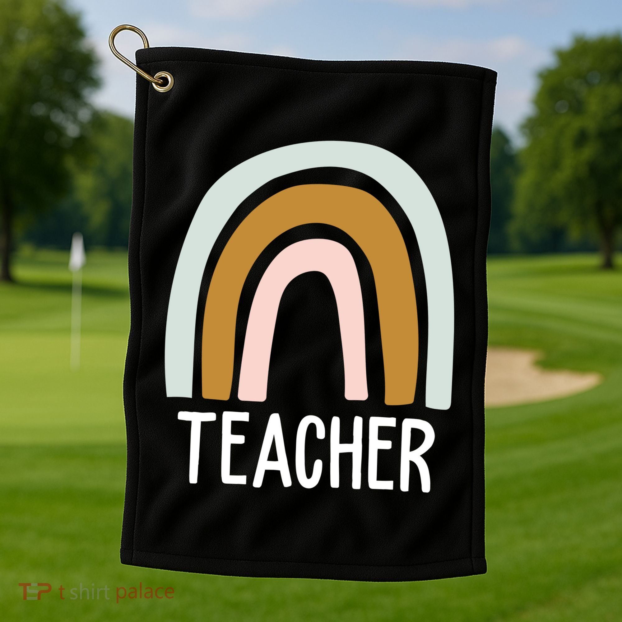 Teacher Rainbow Back To School Golf Towel