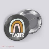 Teacher Rainbow Back To School Button thumb 0