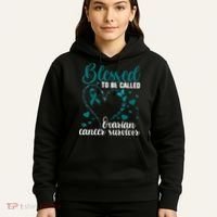 Teal Ribbon Blessed To Be Ovarian Cancer Survivor Hoodie thumb 5