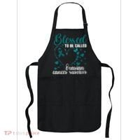 Teal Ribbon Blessed To Be Ovarian Cancer Survivor Apron thumb 0