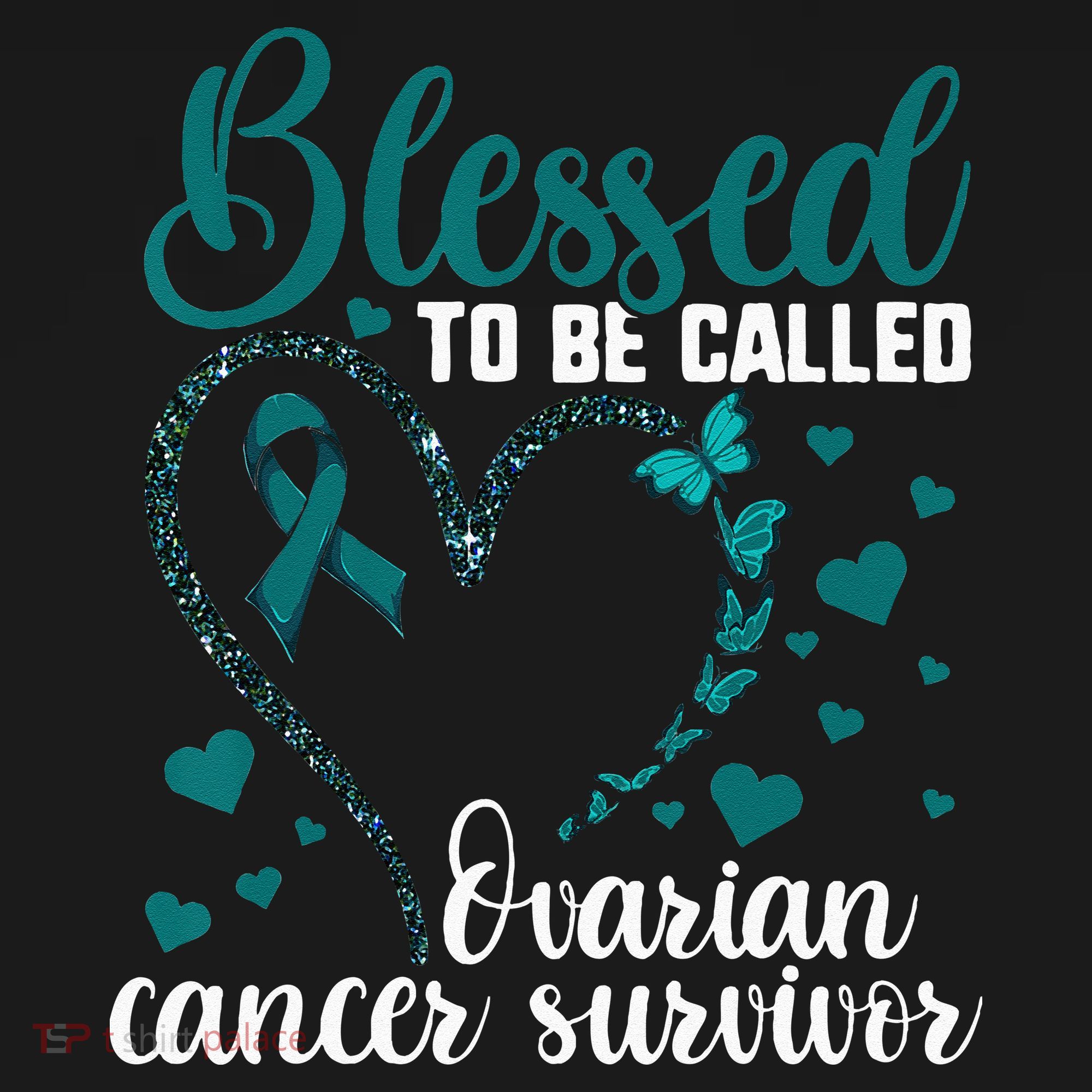 Teal Ribbon Blessed To Be Ovarian Cancer Survivor Women's Hoodie