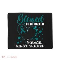 Teal Ribbon Blessed To Be Ovarian Cancer Survivor Mousepad thumb 0