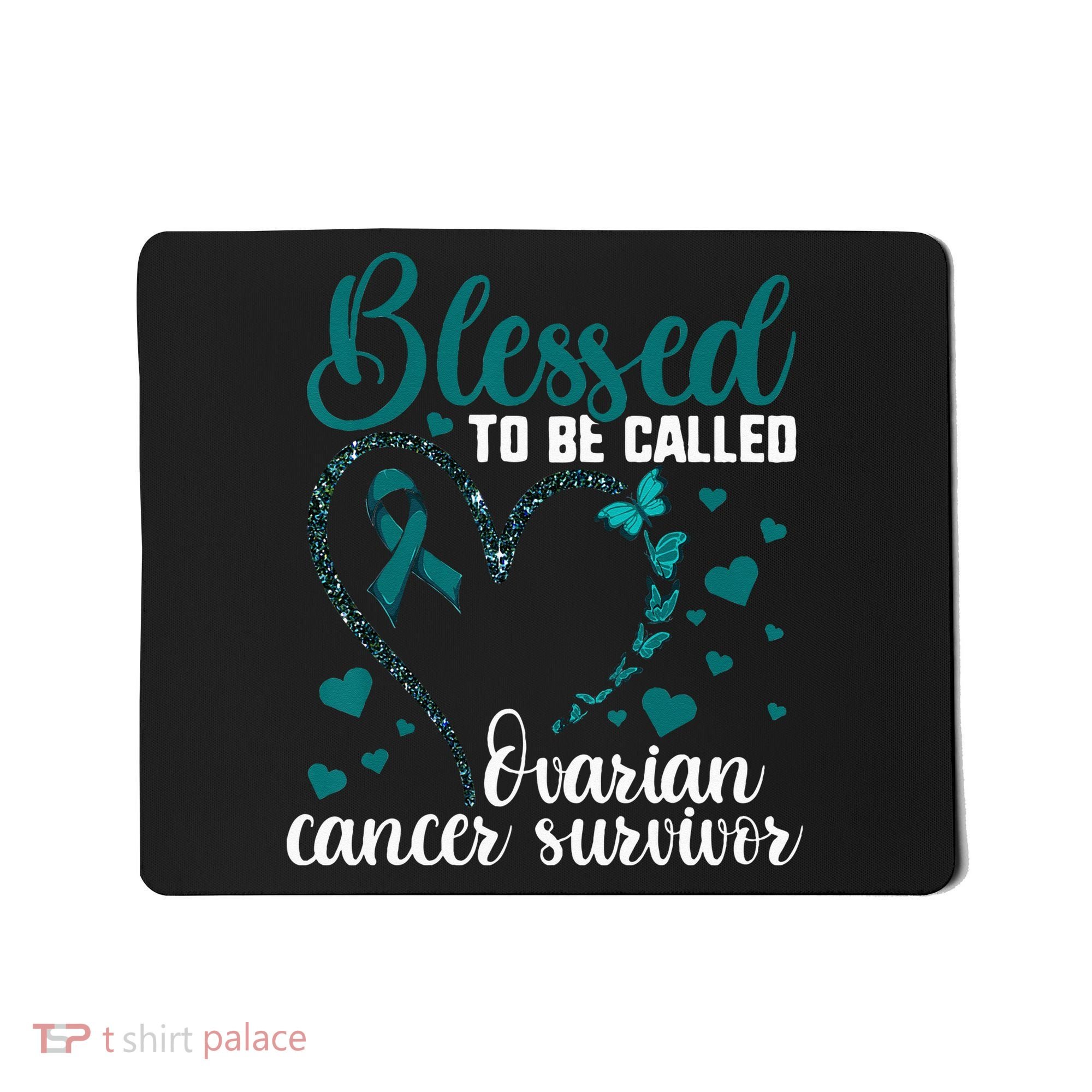 Teal Ribbon Blessed To Be Ovarian Cancer Survivor Mousepad