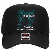 Teal Ribbon Blessed To Be Ovarian Cancer Survivor Hat thumb 0