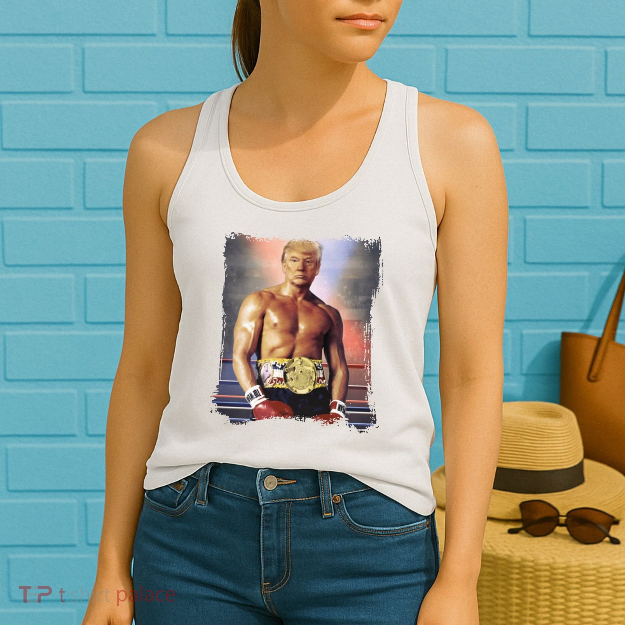 Trump Rocky Boxer Funny Women's Tank Top
