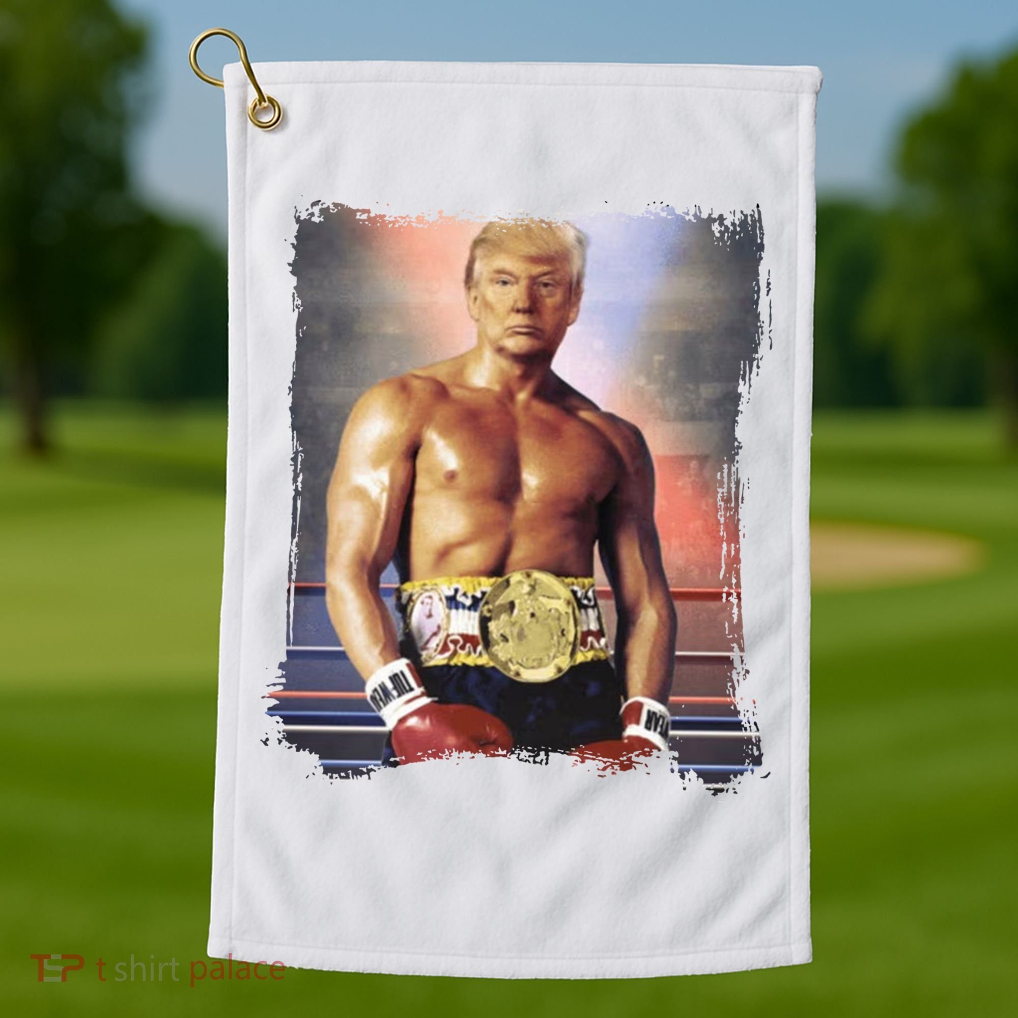 Trump Rocky Boxer Funny Golf Towel