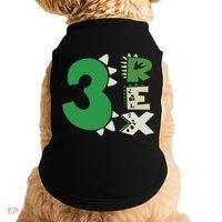 Three Rex Birthday Boy 3rd Dinosaur Birthday Rex Birthday Doggie Tank thumb 0