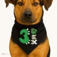Three Rex Birthday Boy 3rd Dinosaur Birthday Rex Birthday USA-Made Doggie Bandana thumb 1