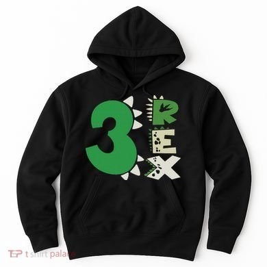 Three Rex Birthday Boy 3rd Dinosaur Birthday Rex Birthday Hoodie