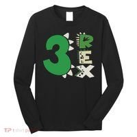 Three Rex Birthday Boy 3rd Dinosaur Birthday Rex Birthday Long Sleeve Shirt thumb 0