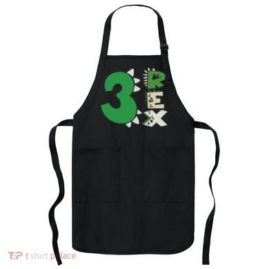 Three Rex Birthday Boy 3rd Dinosaur Birthday Rex Birthday Apron