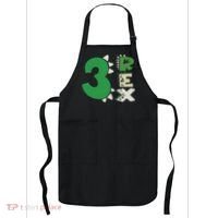 Three Rex Birthday Boy 3rd Dinosaur Birthday Rex Birthday Apron thumb 0
