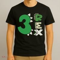 Three Rex Birthday Boy 3rd Dinosaur Birthday Rex Birthday T-Shirt thumb 3