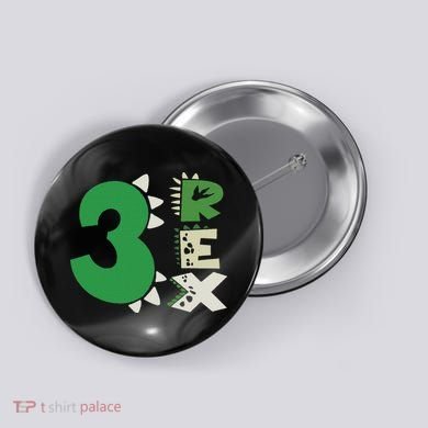 Three Rex Birthday Boy 3rd Dinosaur Birthday Rex Birthday Button