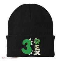 Three Rex Birthday Boy 3rd Dinosaur Birthday Rex Birthday Beanie thumb 0