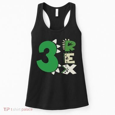 Three Rex Birthday Boy 3rd Dinosaur Birthday Rex Birthday Women's Tank Top