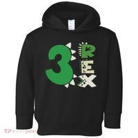 Three Rex Birthday Boy 3rd Dinosaur Birthday Rex Birthday Toddler Hoodie thumb 0