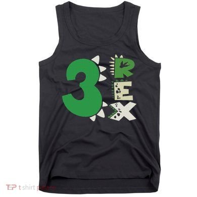 Three Rex Birthday Boy 3rd Dinosaur Birthday Rex Birthday Tank Top