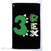 Three Rex Birthday Boy 3rd Dinosaur Birthday Rex Birthday Golf Towel thumb 0
