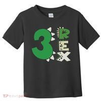 Three Rex Birthday Boy 3rd Dinosaur Birthday Rex Birthday Toddler T-Shirt thumb 0