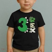 Three Rex Birthday Boy 3rd Dinosaur Birthday Rex Birthday Toddler T-Shirt thumb 2