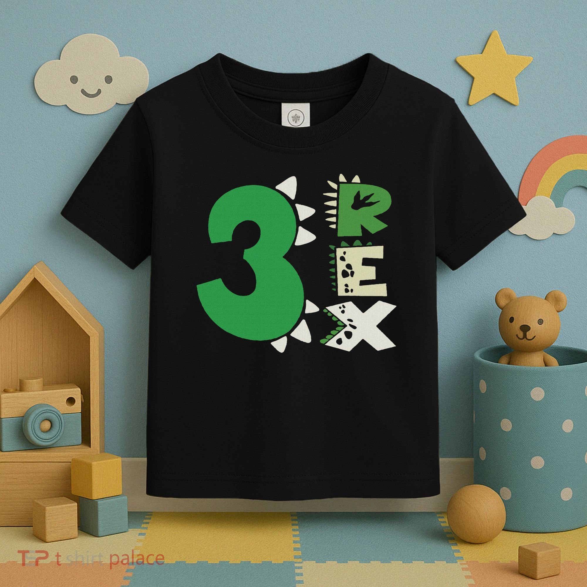 Three Rex Birthday Boy 3rd Dinosaur Birthday Rex Birthday Toddler T-Shirt