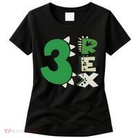 Three Rex Birthday Boy 3rd Dinosaur Birthday Rex Birthday Women's T-Shirt thumb 0