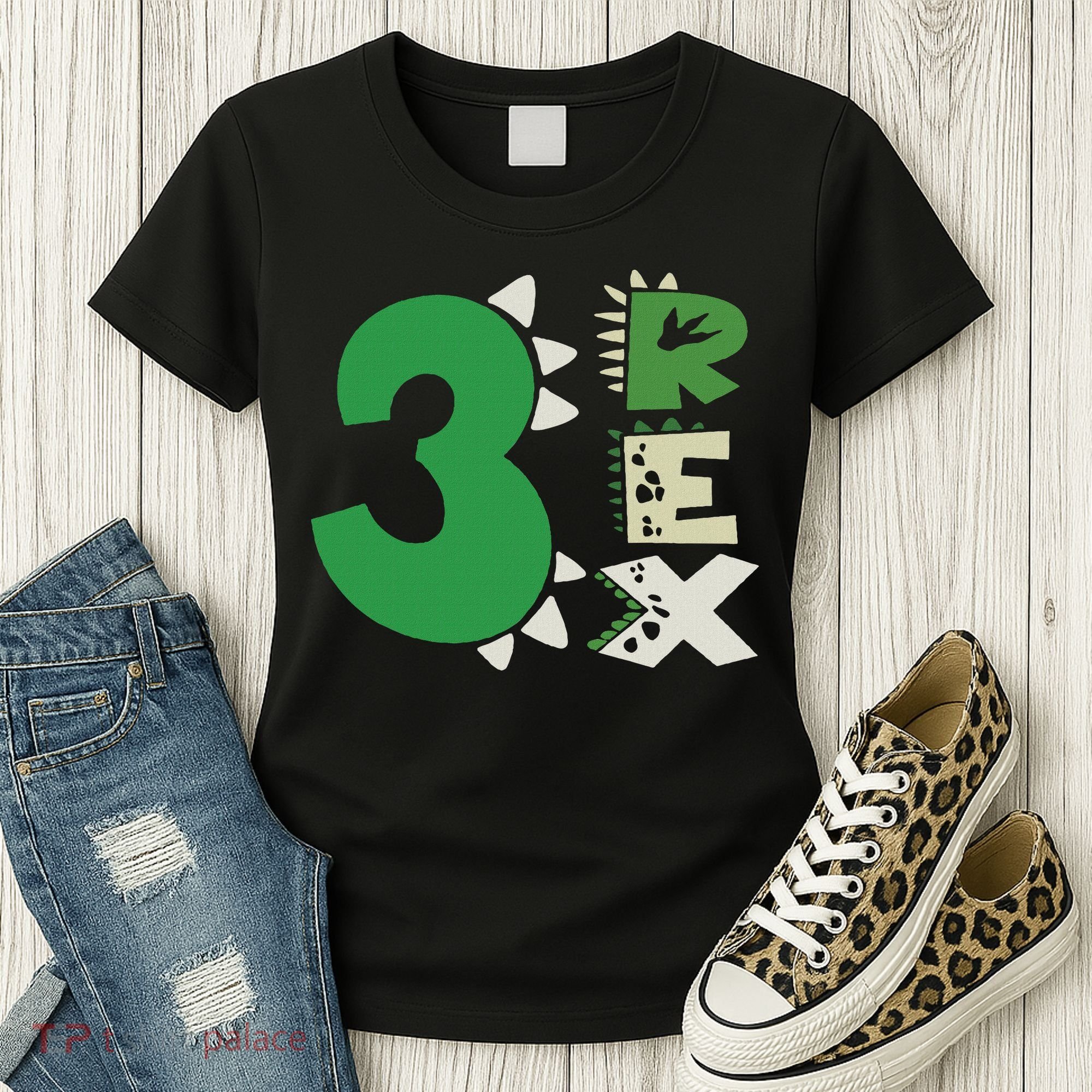 Three Rex Birthday Boy 3rd Dinosaur Birthday Rex Birthday Women's T-Shirt