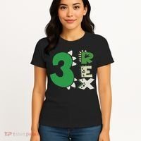 Three Rex Birthday Boy 3rd Dinosaur Birthday Rex Birthday Women's T-Shirt thumb 4