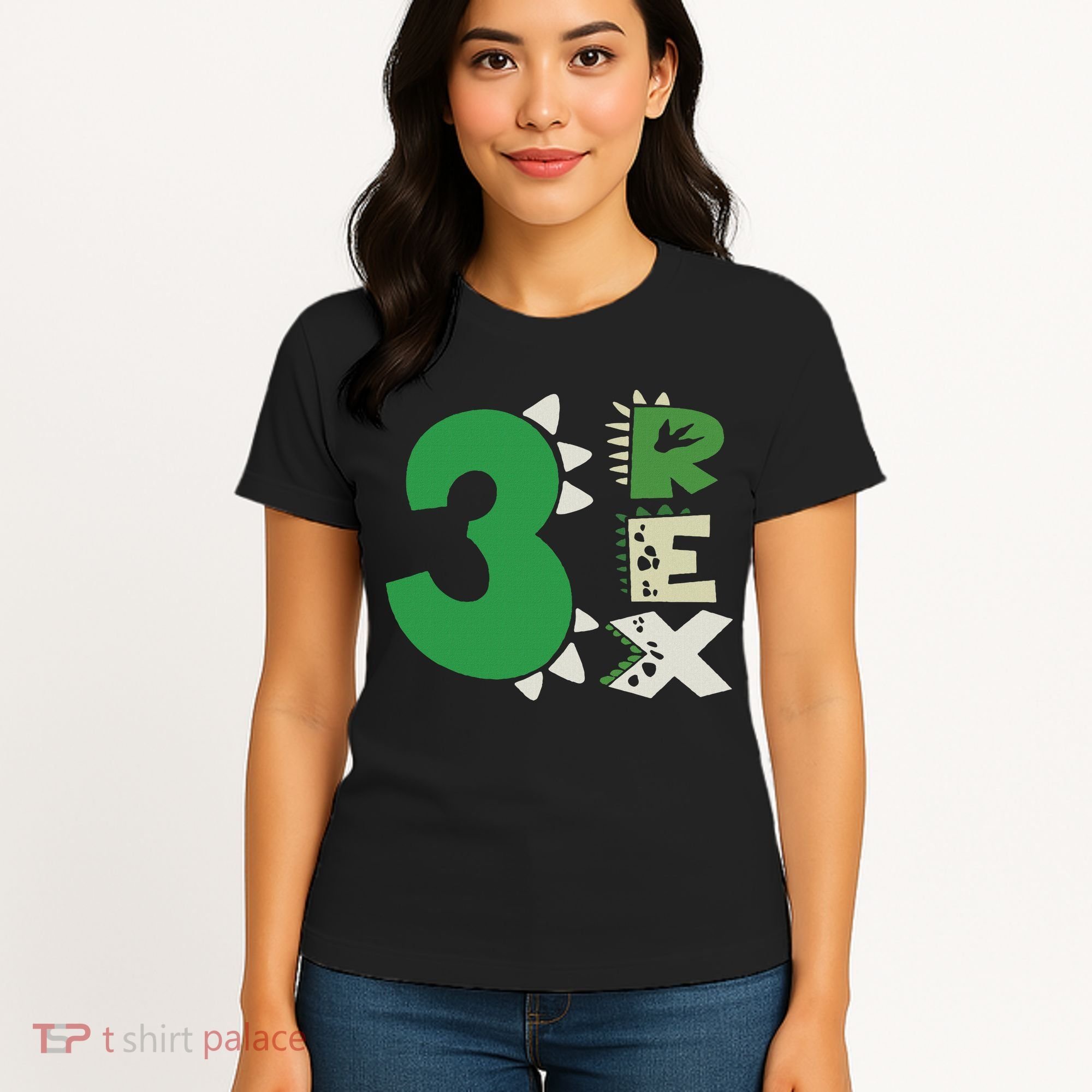 Three Rex Birthday Boy 3rd Dinosaur Birthday Rex Birthday Women's T-Shirt