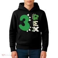 Three Rex Birthday Boy 3rd Dinosaur Birthday Rex Birthday Kids Hoodie thumb 4