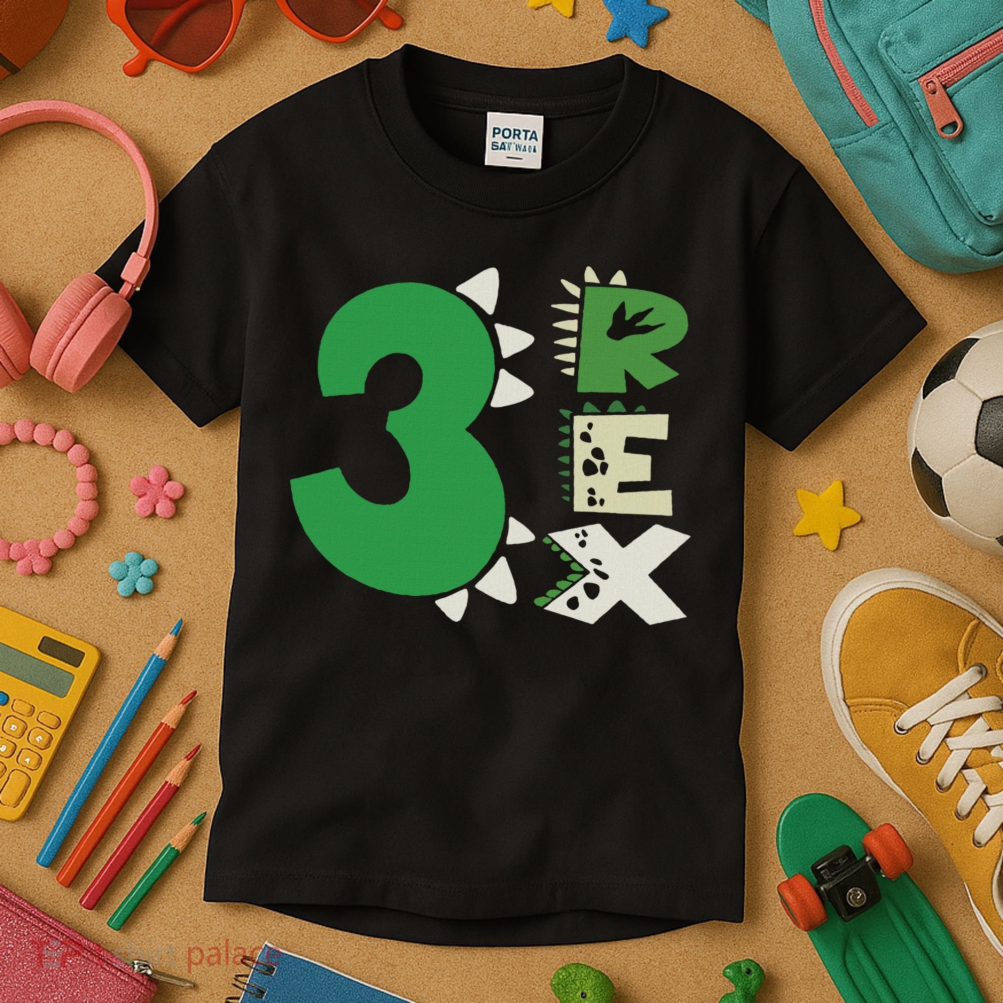 Three Rex Birthday Boy 3rd Dinosaur Birthday Rex Birthday Kids T-Shirt