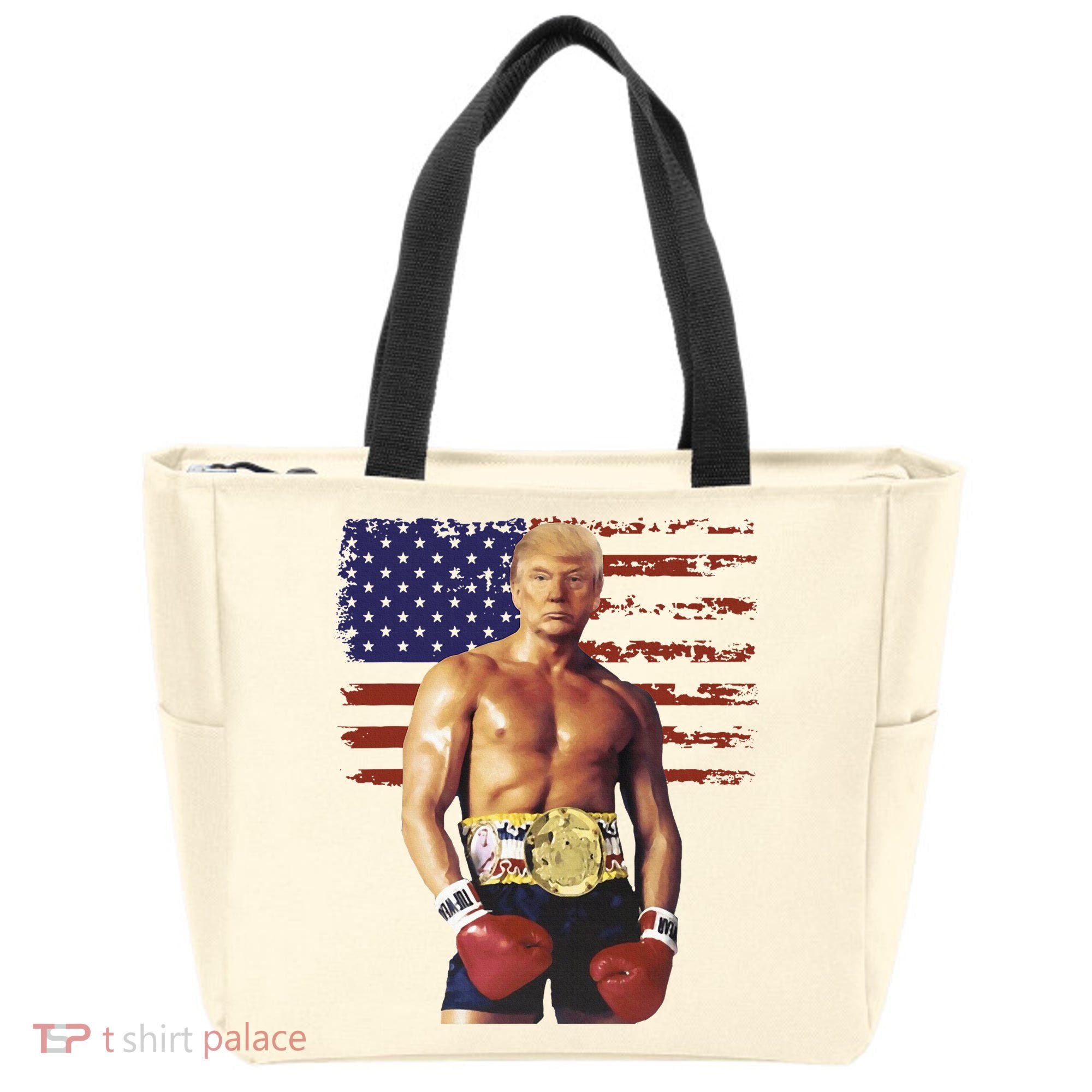 Trump Rocky Boxing Meme Boxer Us Flag Patriot Tote Bag