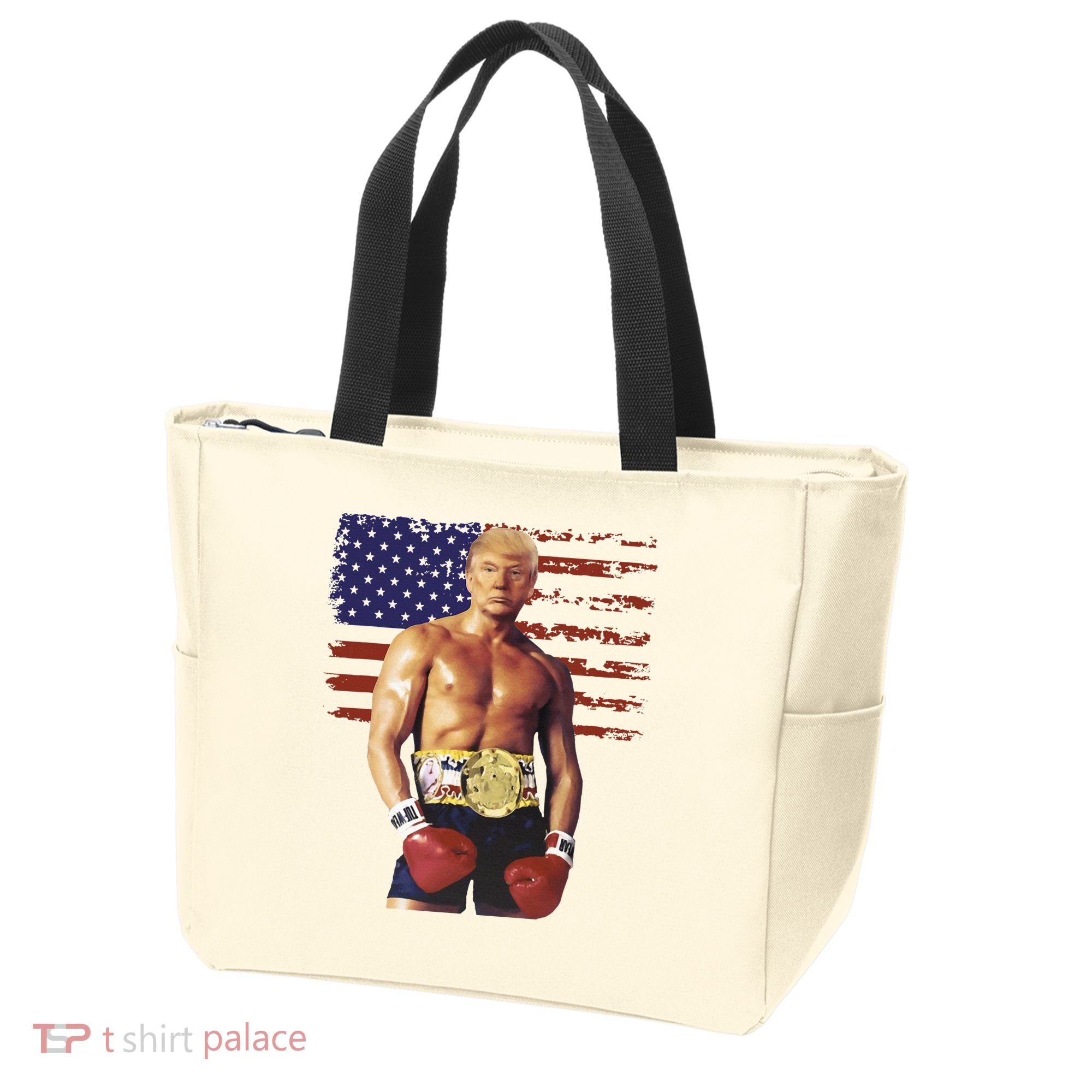 Trump Rocky Boxing Meme Boxer Us Flag Patriot Tote Bag