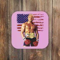 Trump Rocky Boxing Meme Boxer Us Flag Patriot Coaster thumb 0