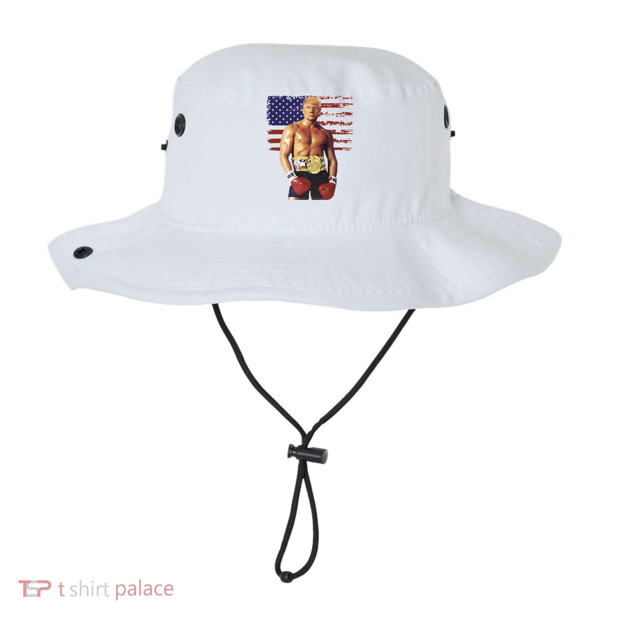 Trump Rocky Boxing Meme Boxer Us Flag Patriot Bucket Hat