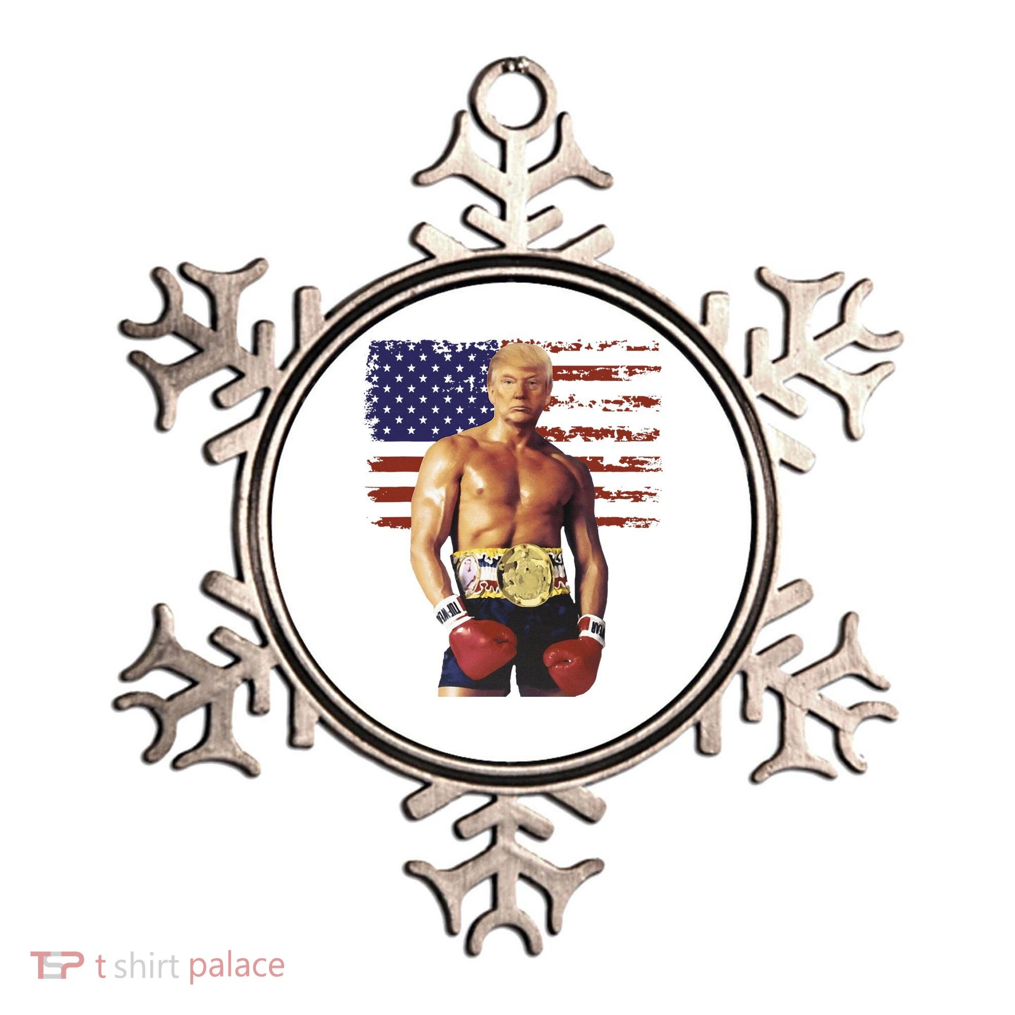 Trump Rocky Boxing Meme Boxer Us Flag Patriot Ornament