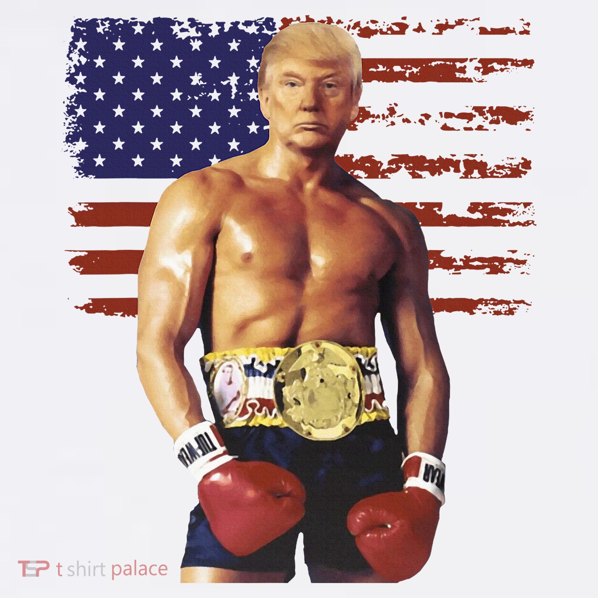 Trump Rocky Boxing Meme Boxer Us Flag Patriot Women's Tank Top