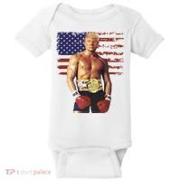Trump Rocky Boxing Meme Boxer Us Flag Patriot Baby Bodysuit thumb 0