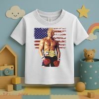 Trump Rocky Boxing Meme Boxer Us Flag Patriot Toddler T-Shirt thumb 3