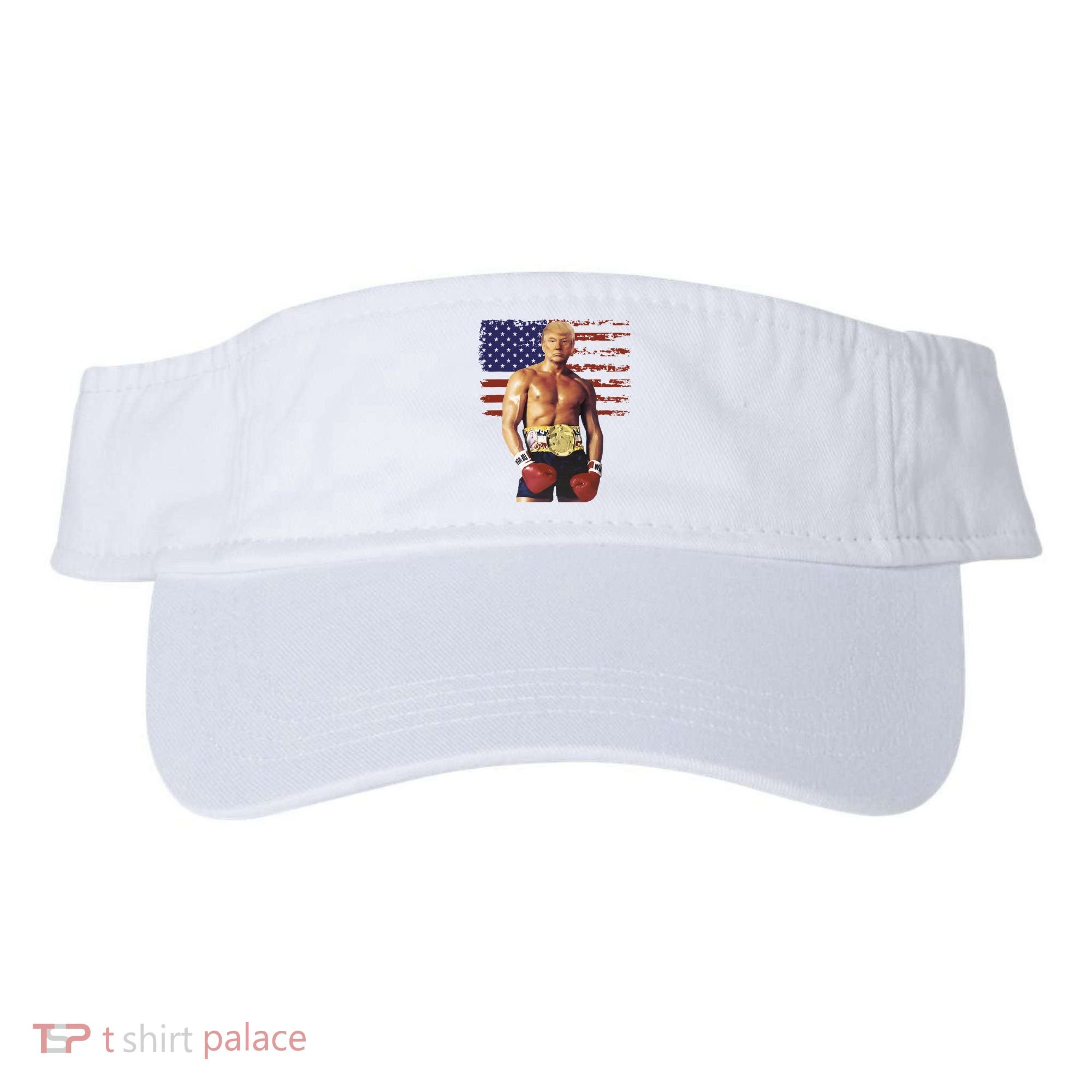Trump Rocky Boxing Meme Boxer Us Flag Patriot Visor