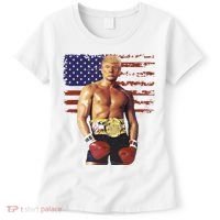 Trump Rocky Boxing Meme Boxer Us Flag Patriot Women's T-Shirt thumb 0