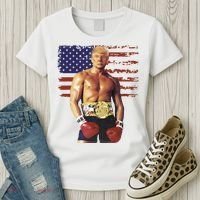 Trump Rocky Boxing Meme Boxer Us Flag Patriot Women's T-Shirt thumb 3