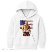 Trump Rocky Boxing Meme Boxer Us Flag Patriot Kids Hoodie thumb 0