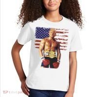 Trump Rocky Boxing Meme Boxer Us Flag Patriot Kids T-Shirt thumb 2