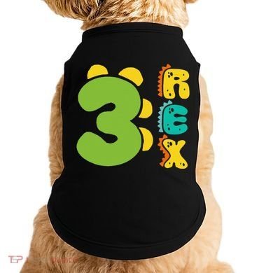 Three Rex Birthday  3rd Dinosaur Birthday Family Doggie Tank