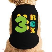Three Rex Birthday  3rd Dinosaur Birthday Family Doggie Tank thumb 0