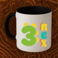 Three Rex Birthday  3rd Dinosaur Birthday Family Coffee Mug thumb 2