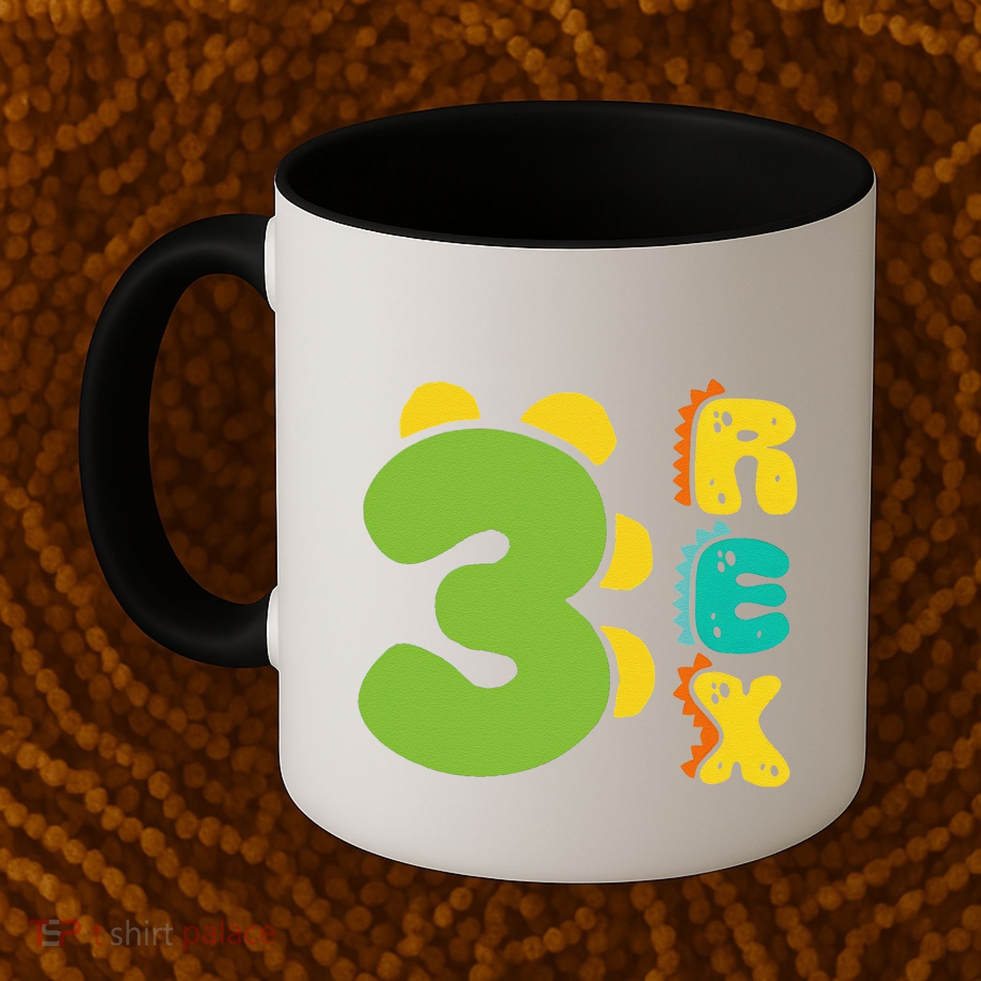 Three Rex Birthday  3rd Dinosaur Birthday Family Coffee Mug