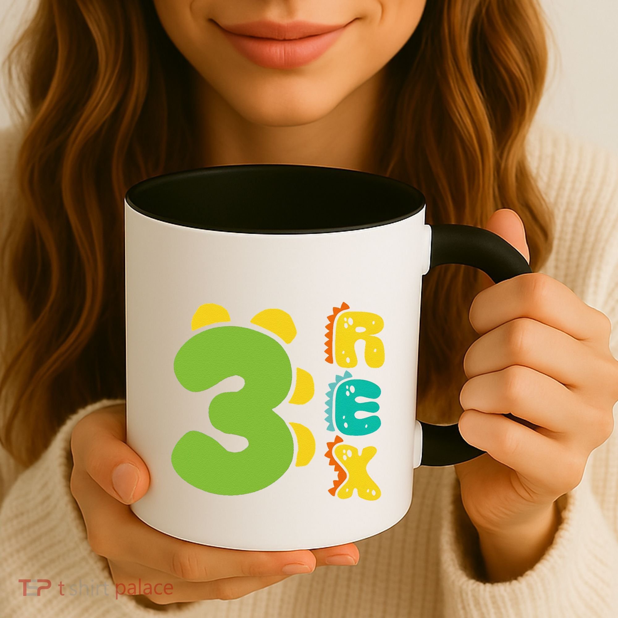Three Rex Birthday  3rd Dinosaur Birthday Family Coffee Mug